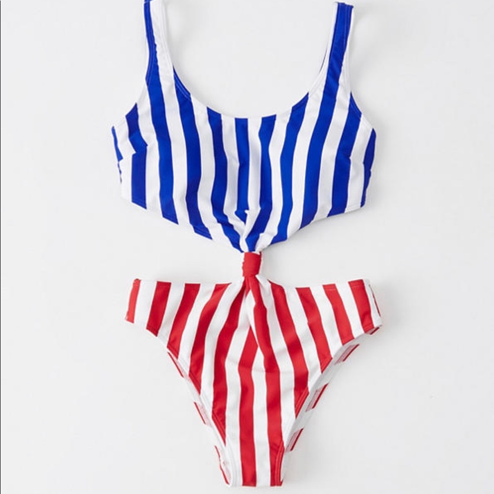 Red, white, & blue mono-kini